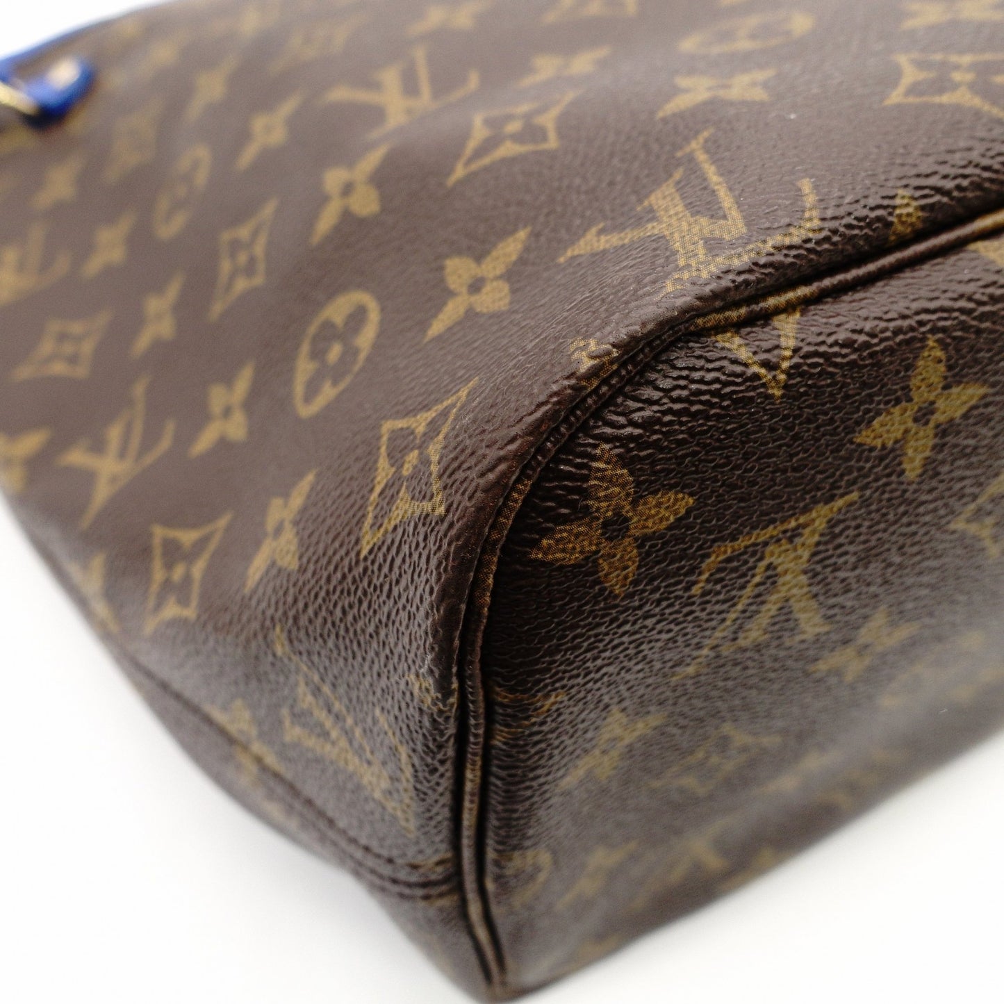 LOUIS VUITTON Neverfull MM Ikat Flower Tote Bag Monogram Canvas Brown × Blue Shoulder 7-11-463