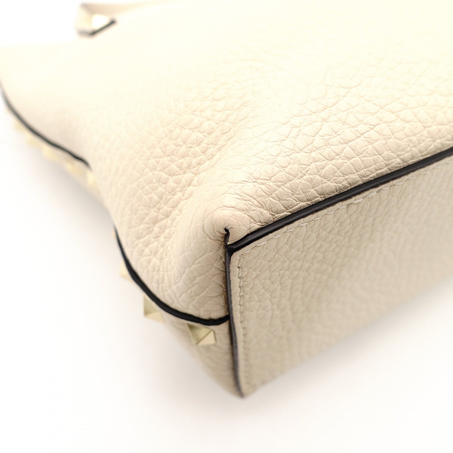 Valentino Garavani Studded Off-White Leather 2-Way Handbag White Shoulder 7-11-709