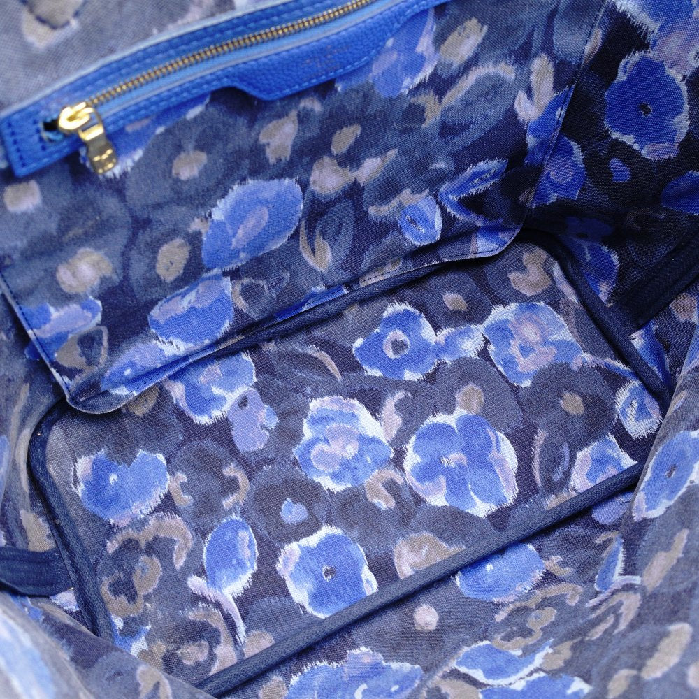 LOUIS VUITTON Neverfull MM Ikat Flower Tote Bag Monogram Canvas Brown × Blue Shoulder 7-11-463