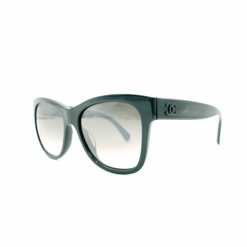 CHANEL Sunglasses CC Logo Green Plastic Unisex Green with Case 7-10-1102