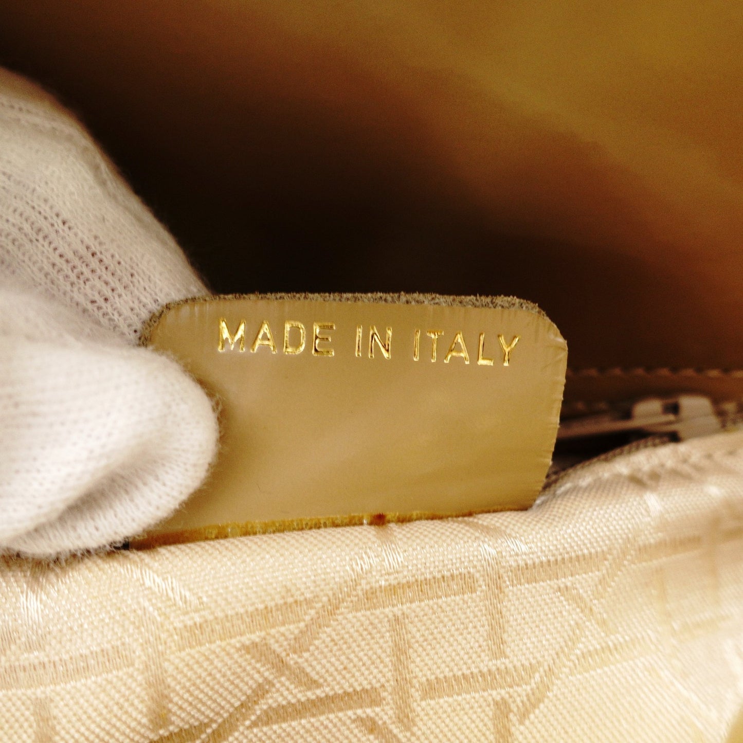 Christian Dior Lady Dior Small Handbag Beige Leather 2-Way Shoulder 7-11-788