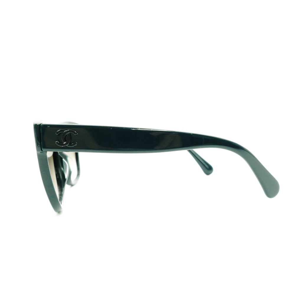 CHANEL Sunglasses CC Logo Green Plastic Unisex Green with Case 7-10-1102