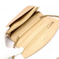 CHANEL Wallet Chain Shoulder Bag, Leather, Beige, Gold Hardware