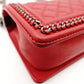 CHANEL Boy Chanel Top Handle 25 Red Leather Red 2-Way Handbag Crossbody 7-9-596