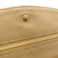 CHANEL Wallet Chain Shoulder Bag, Leather, Beige, Gold Hardware