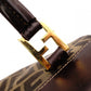 FENDI Zucca Handbag, Canvas and Leather, Brown Tote Bag