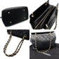 CHANEL Matelassé Caviar Leather Chain Shoulder Bag Black Leather Black Shoulder 7-10-1024