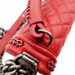 CHANEL Boy Chanel Top Handle 25 Red Leather Red 2-Way Handbag Crossbody 7-9-596
