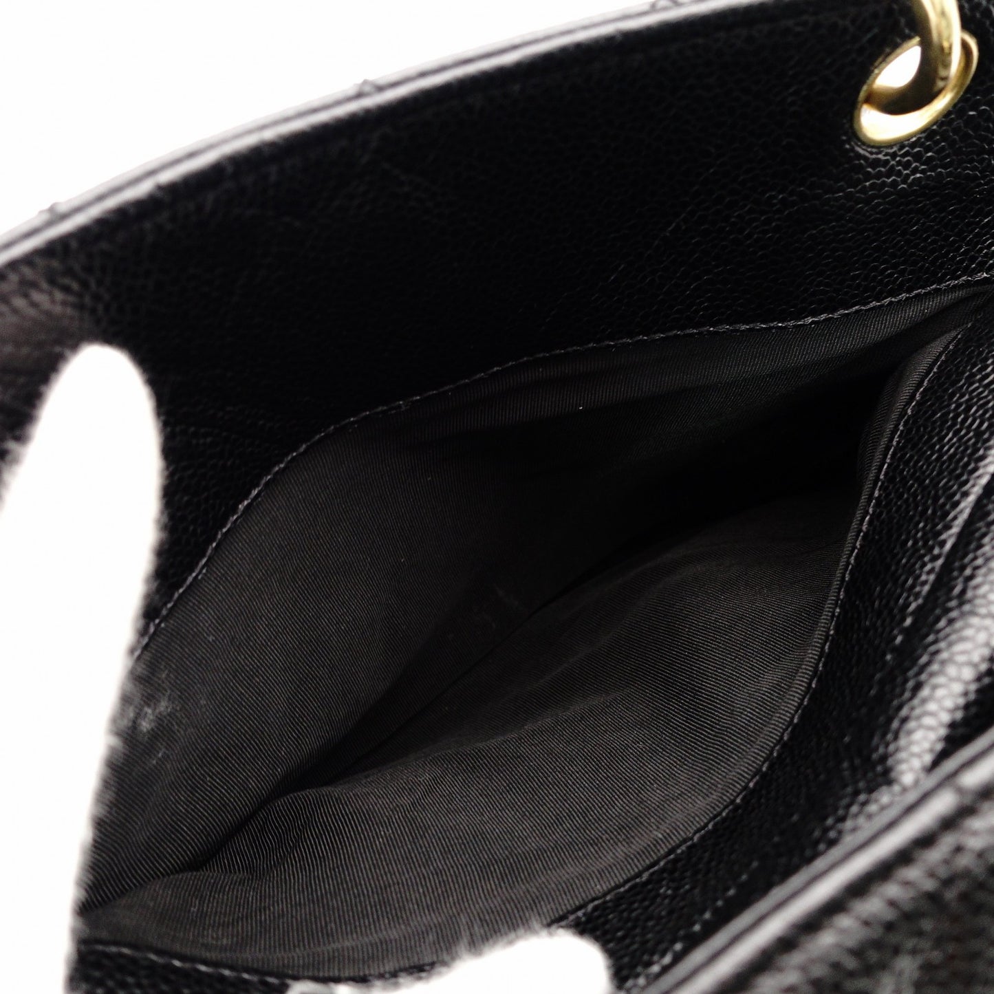 CHANEL Matelassé Caviar Leather Chain Shoulder Bag Black Leather Black Shoulder 7-10-1024