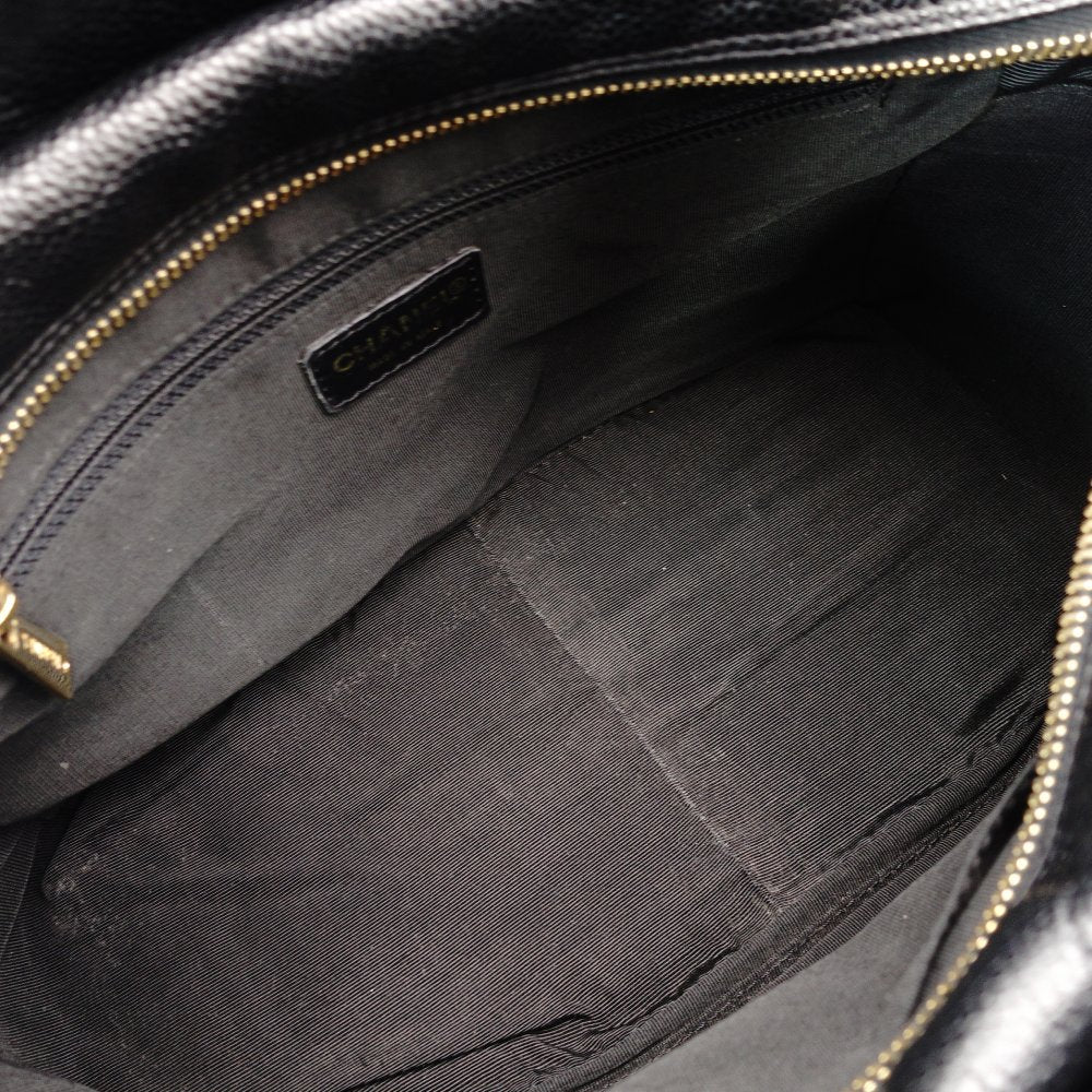 CHANEL Matelassé Caviar Leather Chain Shoulder Bag Black Leather Black Shoulder 7-10-1024