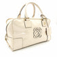 LOEWE Amazona 28 Handbag Beige Patent Leather Ivory Logo 7-11-829