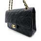 CHANEL Classic W-Flap Shoulder Bag, Lambskin, Gold Hardware