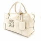 LOEWE Amazona 28 Handbag Beige Patent Leather Ivory Logo 7-11-829