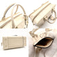 LOEWE Amazona 28 Handbag Beige Patent Leather Ivory Logo 7-11-829