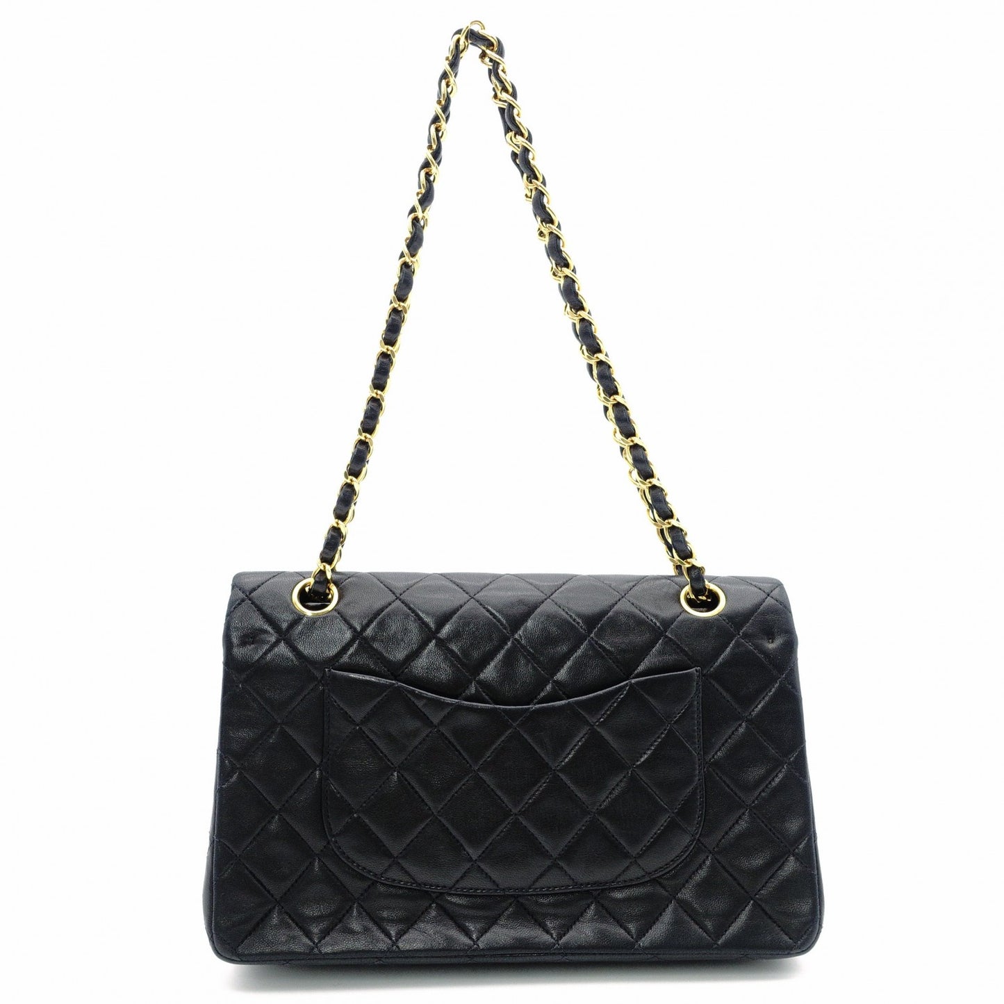 CHANEL Classic W-Flap Shoulder Bag, Lambskin, Gold Hardware