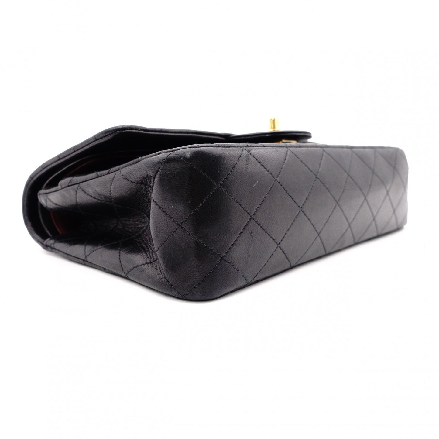 CHANEL Classic W-Flap Shoulder Bag, Lambskin, Gold Hardware