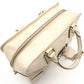 LOEWE Amazona 28 Handbag Beige Patent Leather Ivory Logo 7-11-829