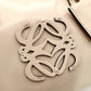 LOEWE Amazona 28 Handbag Beige Patent Leather Ivory Logo 7-11-829