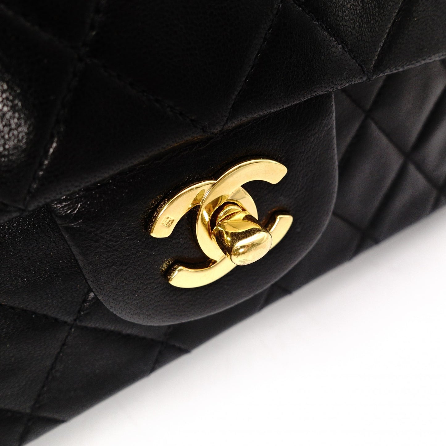 CHANEL Classic W-Flap Shoulder Bag, Lambskin, Gold Hardware