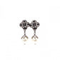 CHANEL Earrings, Metal, Rhinestones, Faux Pearls, Gunmetal Silver