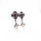 CHANEL Earrings, Metal, Rhinestones, Faux Pearls, Gunmetal Silver