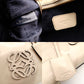 LOEWE Amazona 28 Handbag Beige Patent Leather Ivory Logo 7-11-829