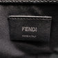 FENDI Effiz Chain Shoulder Bag Black Leather F Logo Crossbody Black Silver Hardware 7-11-476