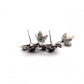 CHANEL Earrings, Metal, Rhinestones, Faux Pearls, Gunmetal Silver