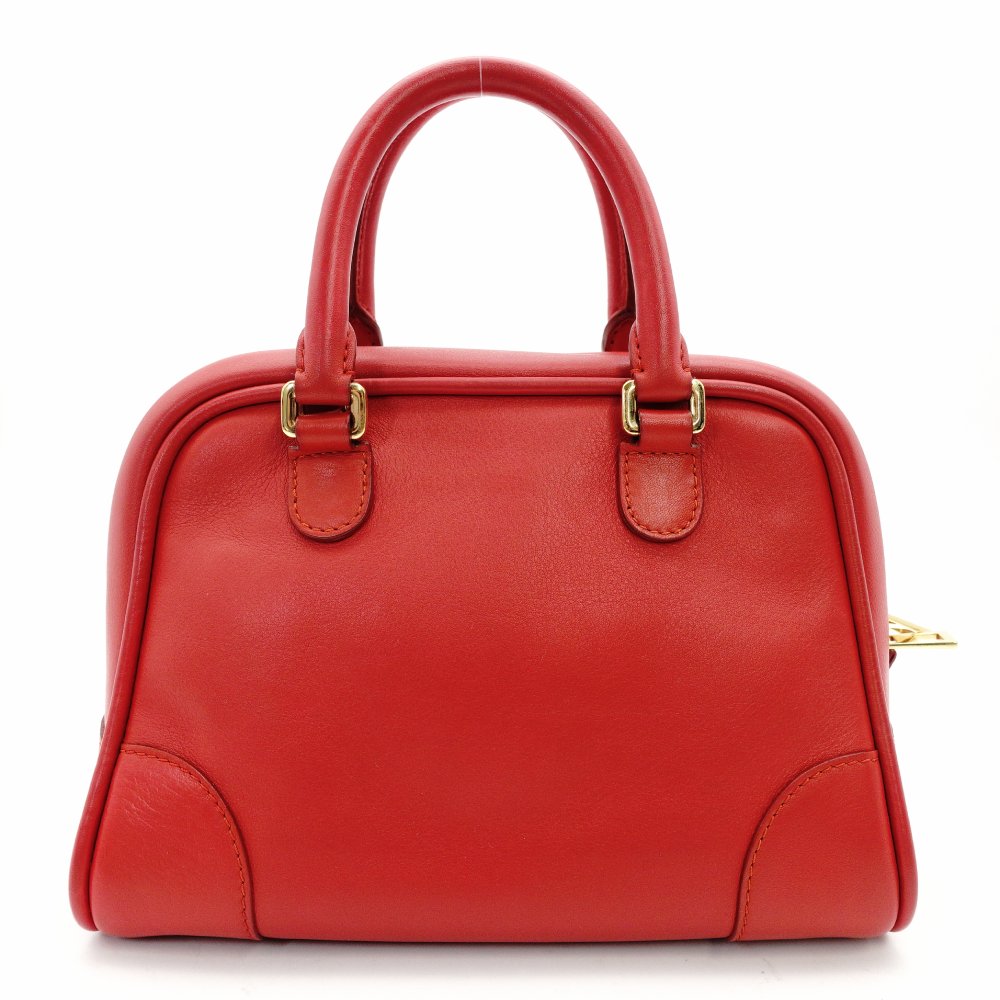 LOEWE Amazona 75 Small Handbag Red Leather Red 2-Way Crossbody 7-11-599
