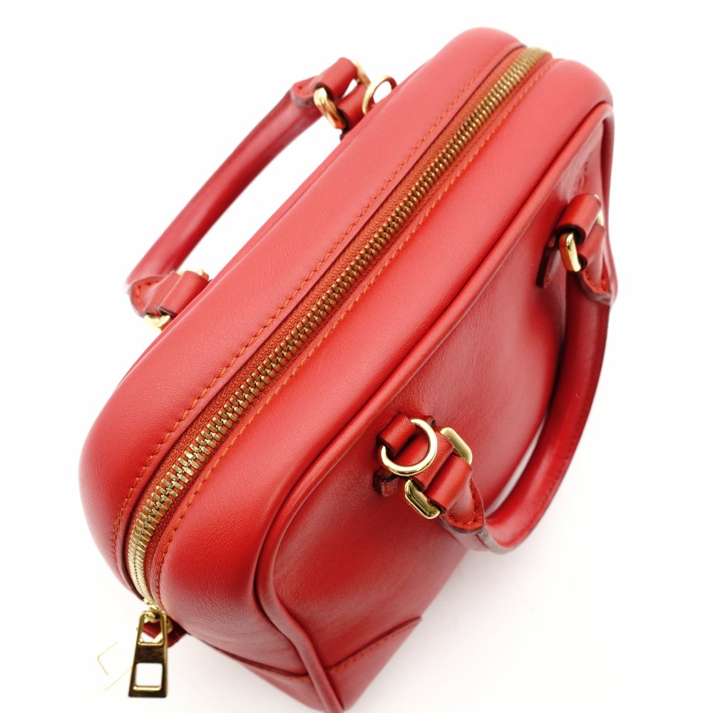 LOEWE Amazona 75 Small Handbag Red Leather Red 2-Way Crossbody 7-11-599