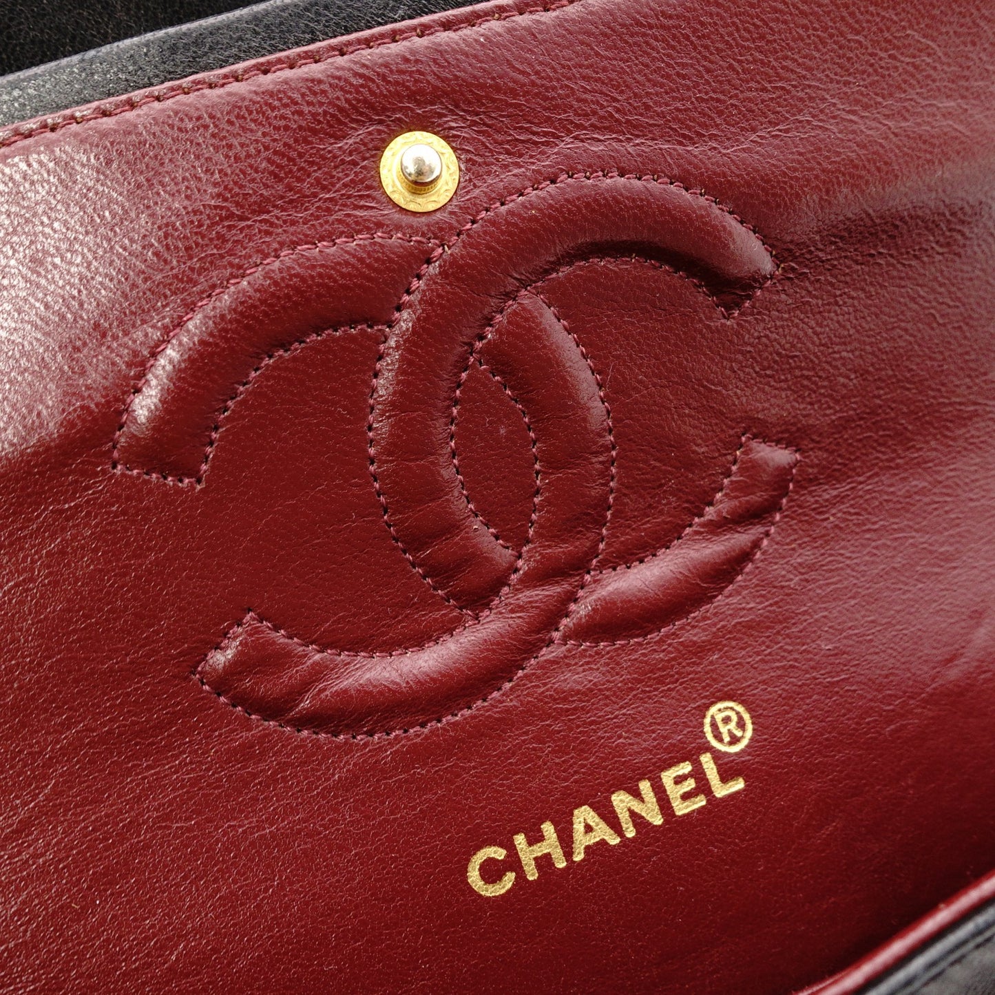 CHANEL Classic W-Flap Shoulder Bag, Lambskin, Gold Hardware