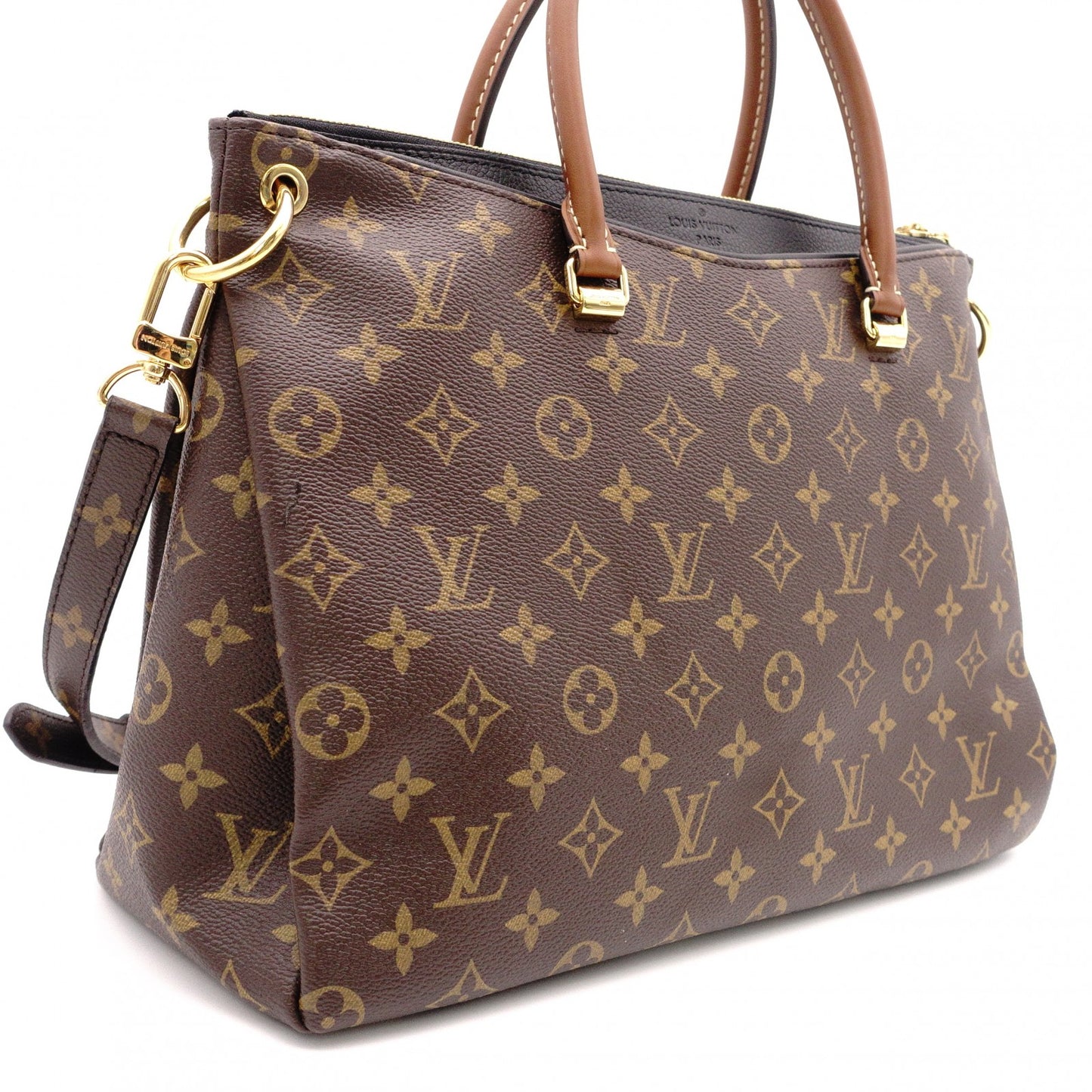 Louis Vuitton Paras Monogram Canvas Handbag, PVC Leather, Brown, 2-Way Shoulder Bag