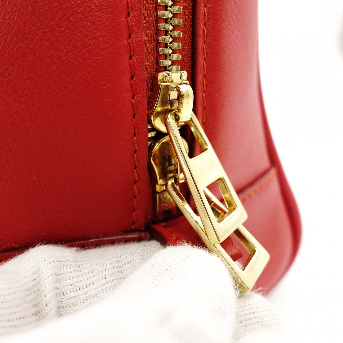 LOEWE Amazona 75 Small Handbag Red Leather Red 2-Way Crossbody 7-11-599