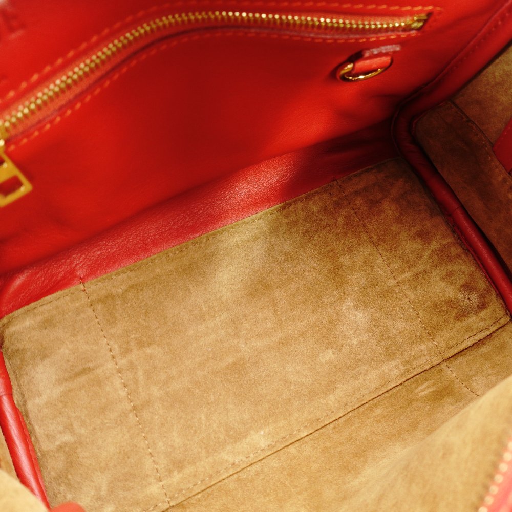 LOEWE Amazona 75 Small Handbag Red Leather Red 2-Way Crossbody 7-11-599