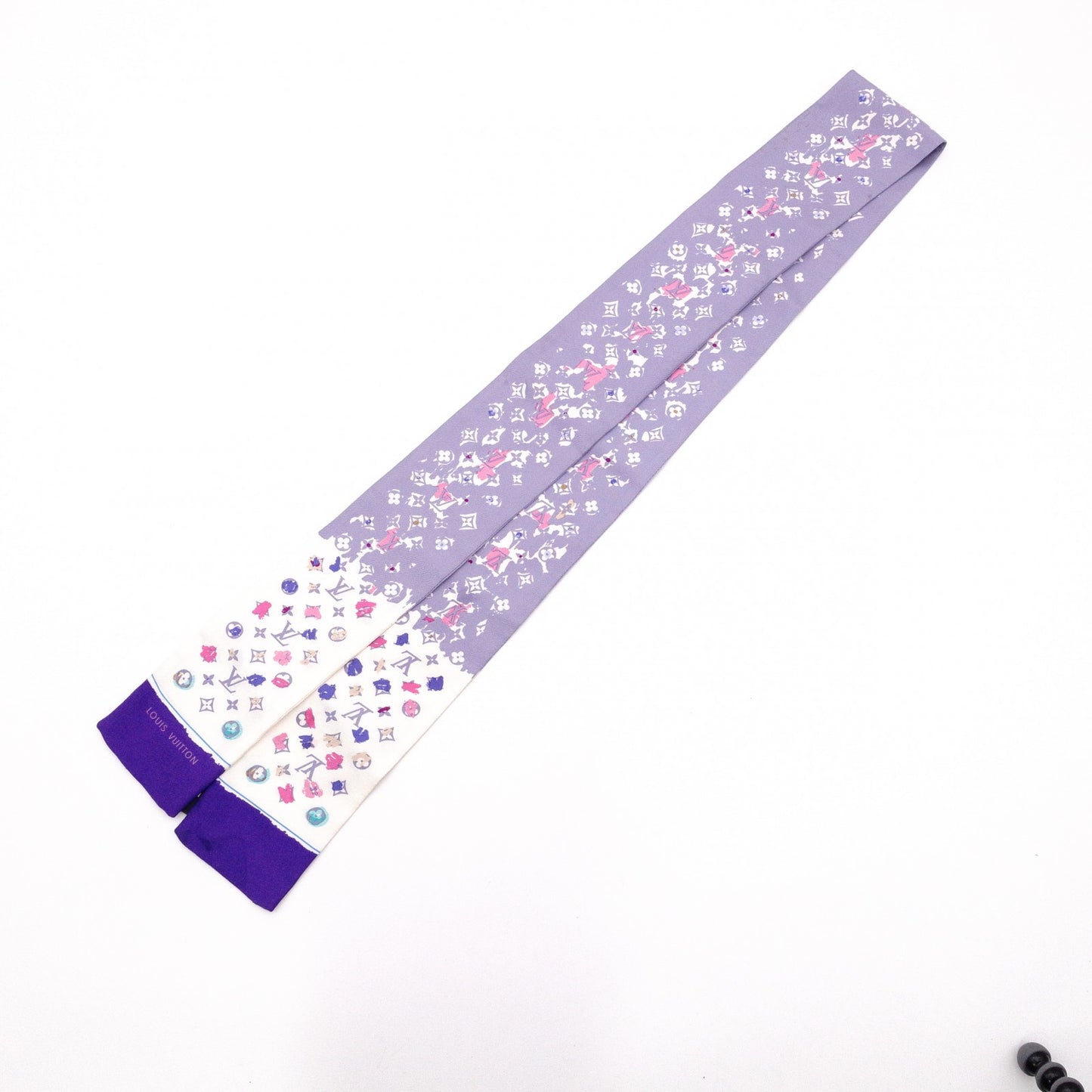 LOUIS VUITTON Twilly Scarf, Silk, Purple