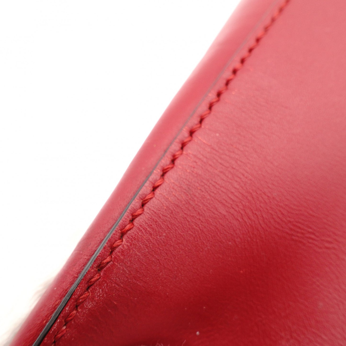 FENDI Peekaboo Handbag 2-Way Leather Red Shoulder Bag Red Gold Hardware 7-11-477