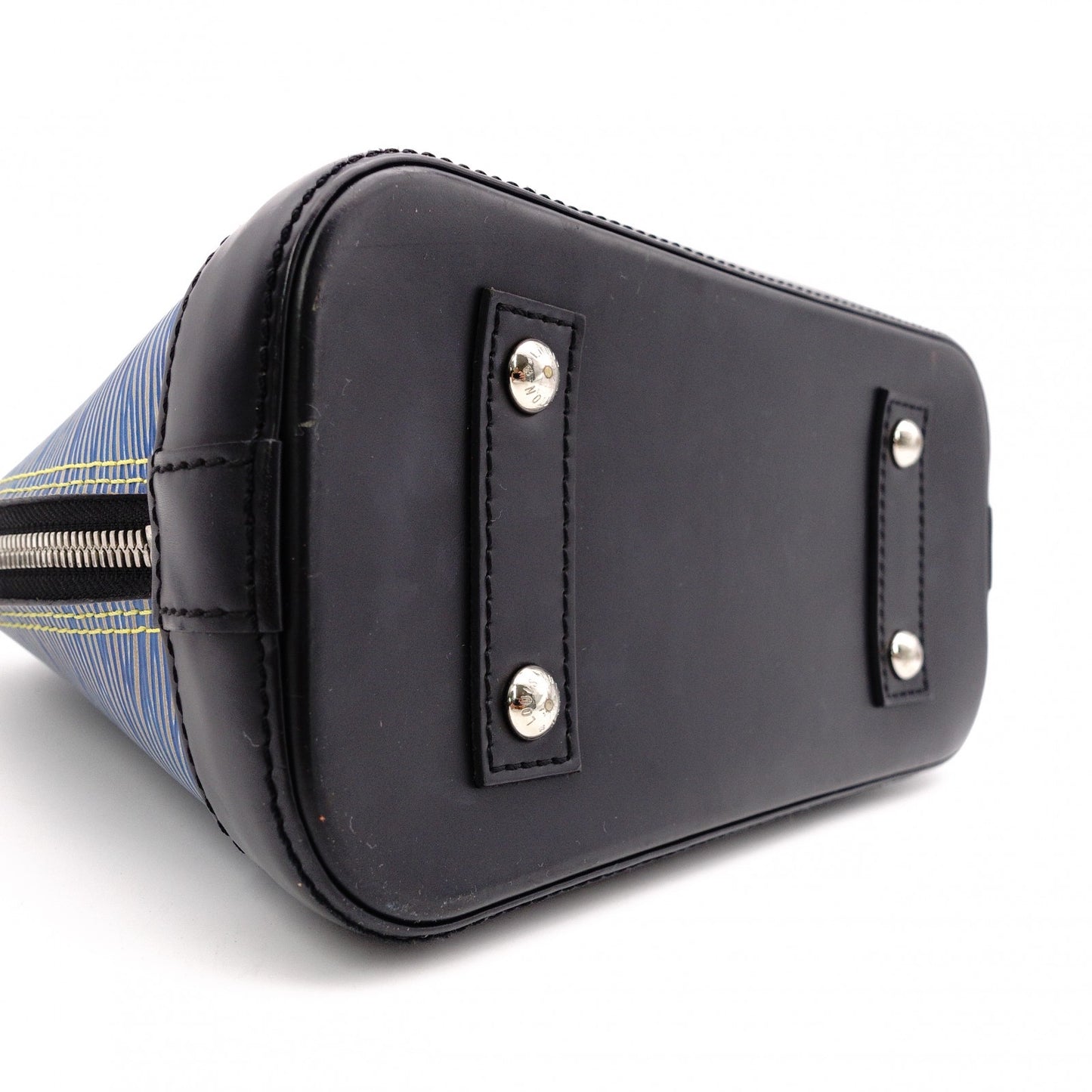 LOUIS VUITTON Alma BB Epi Handbag, Leather, Blue, 2-Way