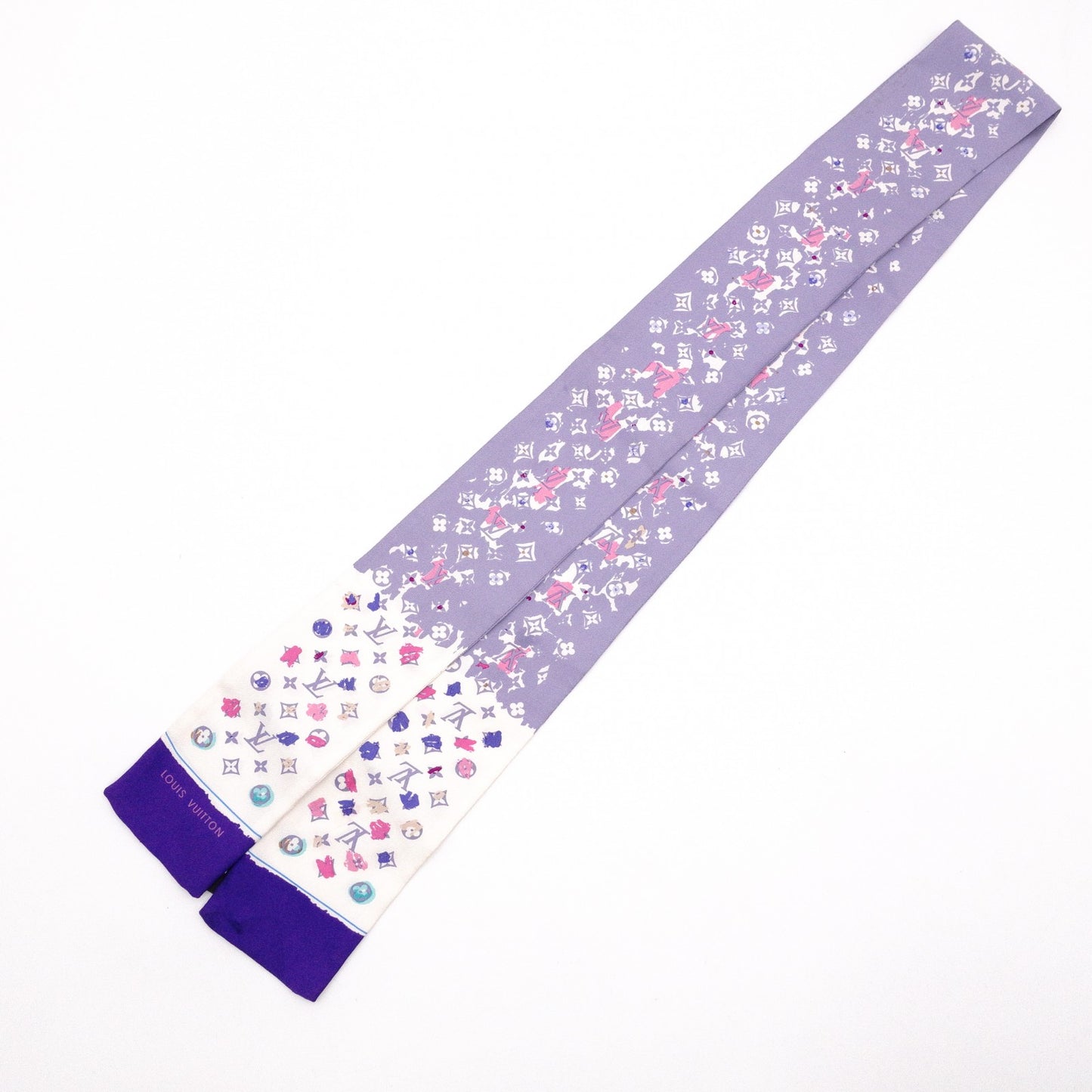 LOUIS VUITTON Twilly Scarf, Silk, Purple
