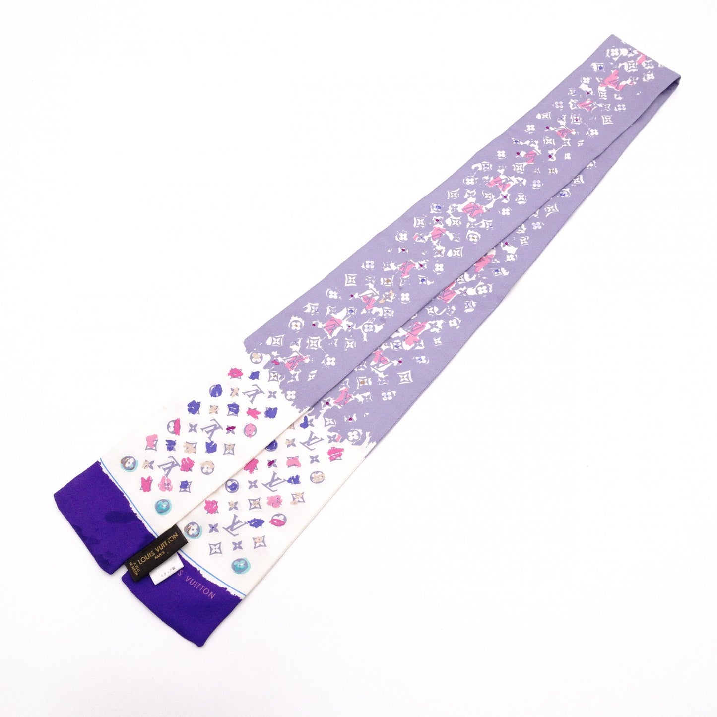 LOUIS VUITTON Twilly Scarf, Silk, Purple