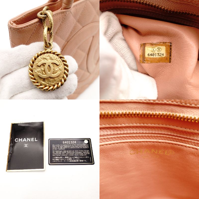 CHANEL Reissue Tote Bag Caviar Leather Medallion Pink Shoulder Tote Bag CC Logo Gold Hardware 7-8-509