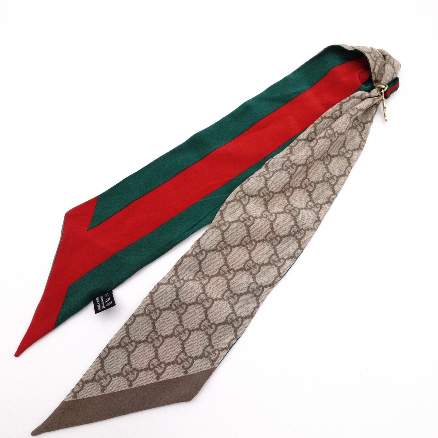GUCCI Twilly Scarf, Silk, Women's, Sherry Line, with Charm