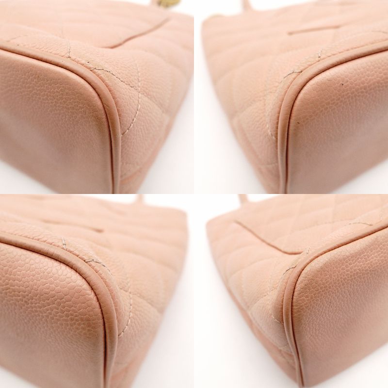 CHANEL Reissue Tote Bag Caviar Leather Medallion Pink Shoulder Tote Bag CC Logo Gold Hardware 7-8-509
