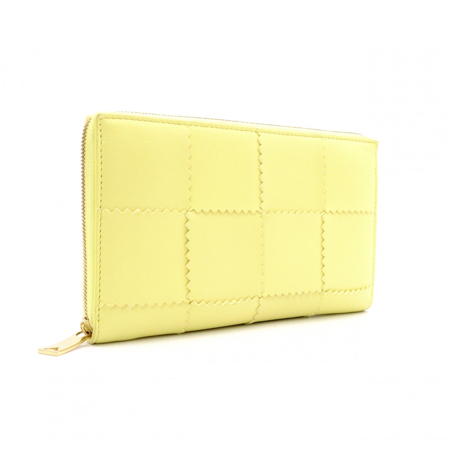 BOTTEGAVENETA Zip-Around Wallet Cassette Long Wallet Leather Yellow