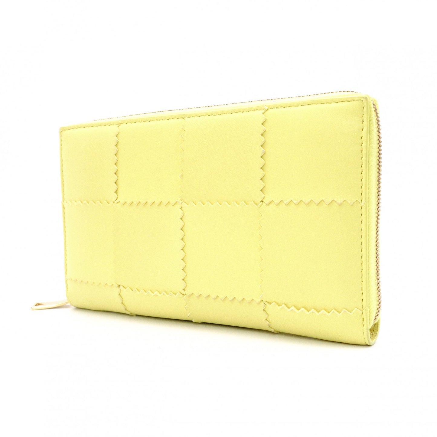 BOTTEGAVENETA Zip-Around Wallet Cassette Long Wallet Leather Yellow