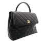 CHANEL Matelassé Top Handle Handbag Black Caviar Skin Black A21397 Gold Hardware 7-9-604