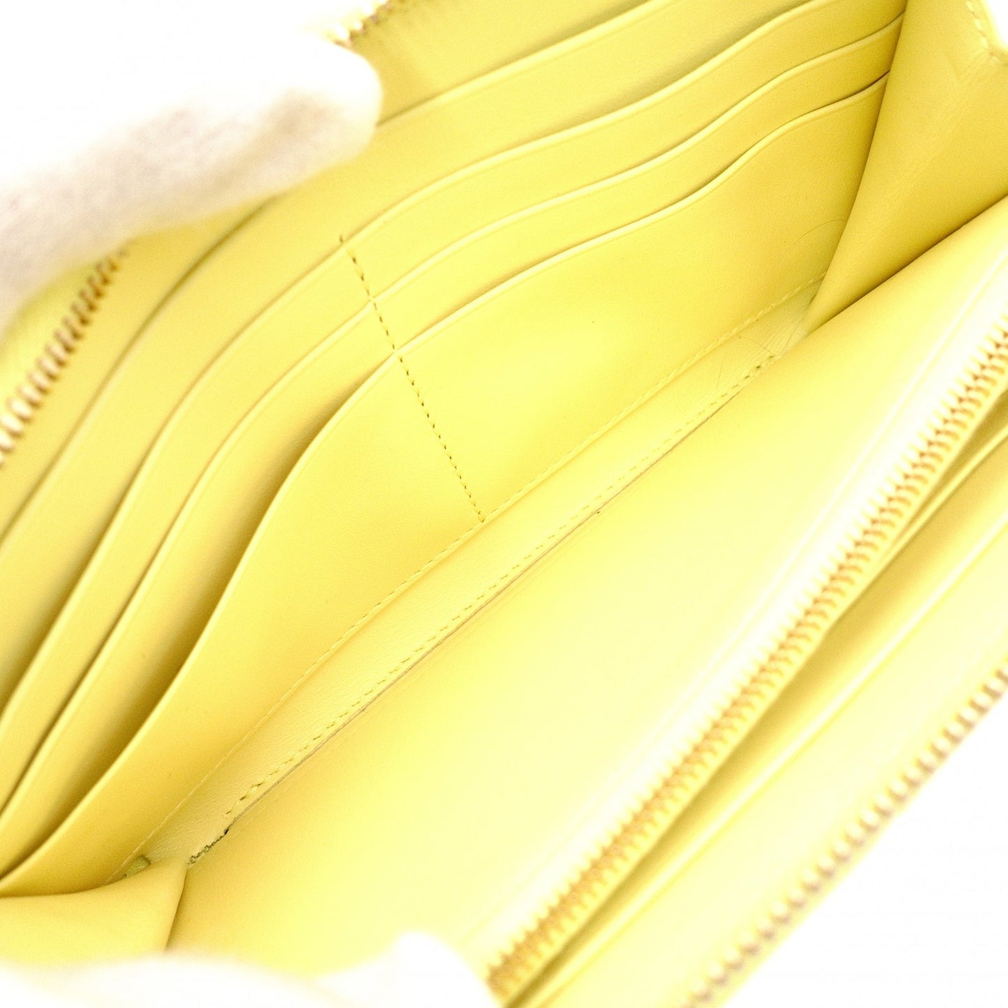 BOTTEGAVENETA Zip-Around Wallet Cassette Long Wallet Leather Yellow