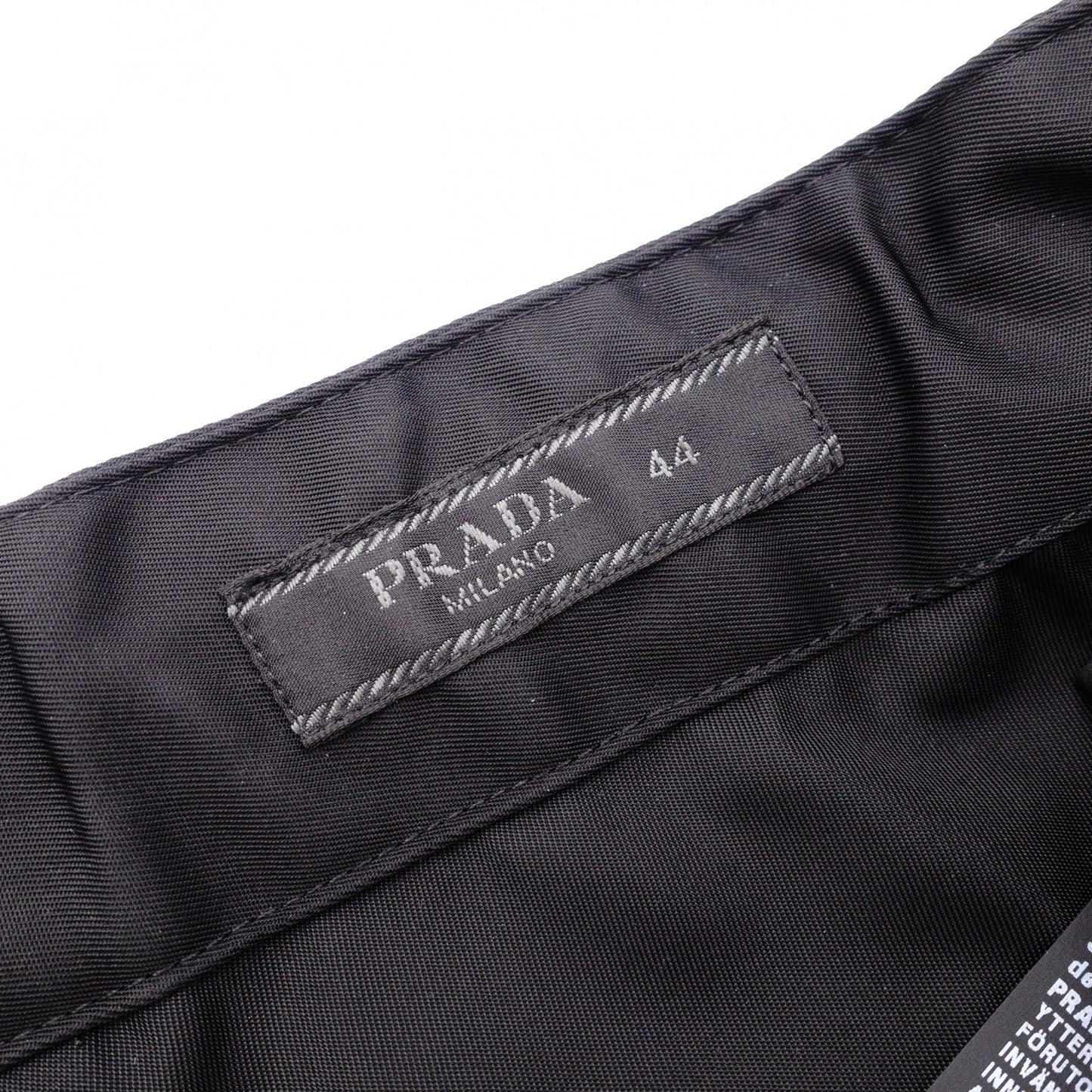 PRADA Triangle Logo SPH66 Nylon Skinny Pants, Nylon, Black, Size 44