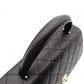 CHANEL Matelassé Top Handle Handbag Black Caviar Skin Black A21397 Gold Hardware 7-9-604
