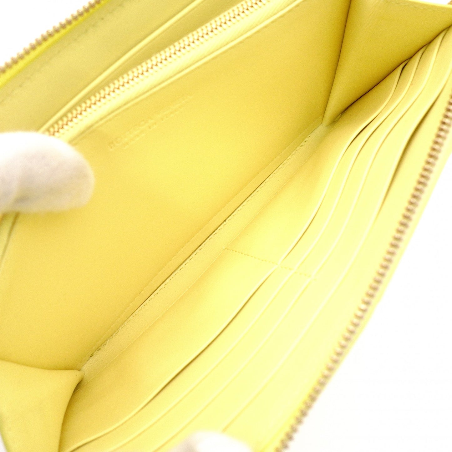BOTTEGAVENETA Zip-Around Wallet Cassette Long Wallet Leather Yellow