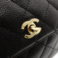 CHANEL Matelassé Top Handle Handbag Black Caviar Skin Black A21397 Gold Hardware 7-9-604